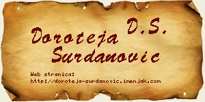 Doroteja Surdanović vizit kartica